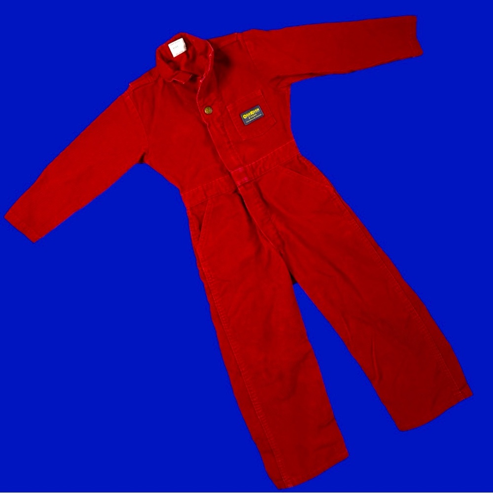 Vintage OshKosh red corduroy coveralls size 5